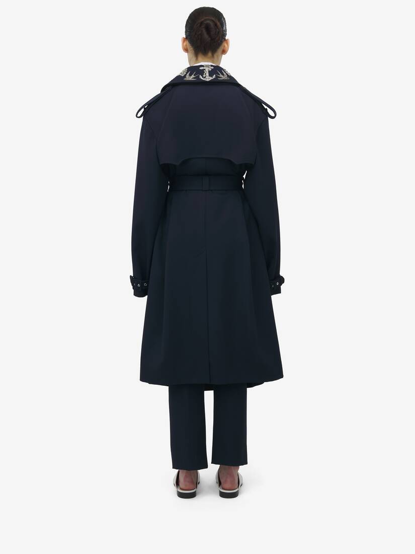 Oversized Lapel Deconstructed Trench Coat