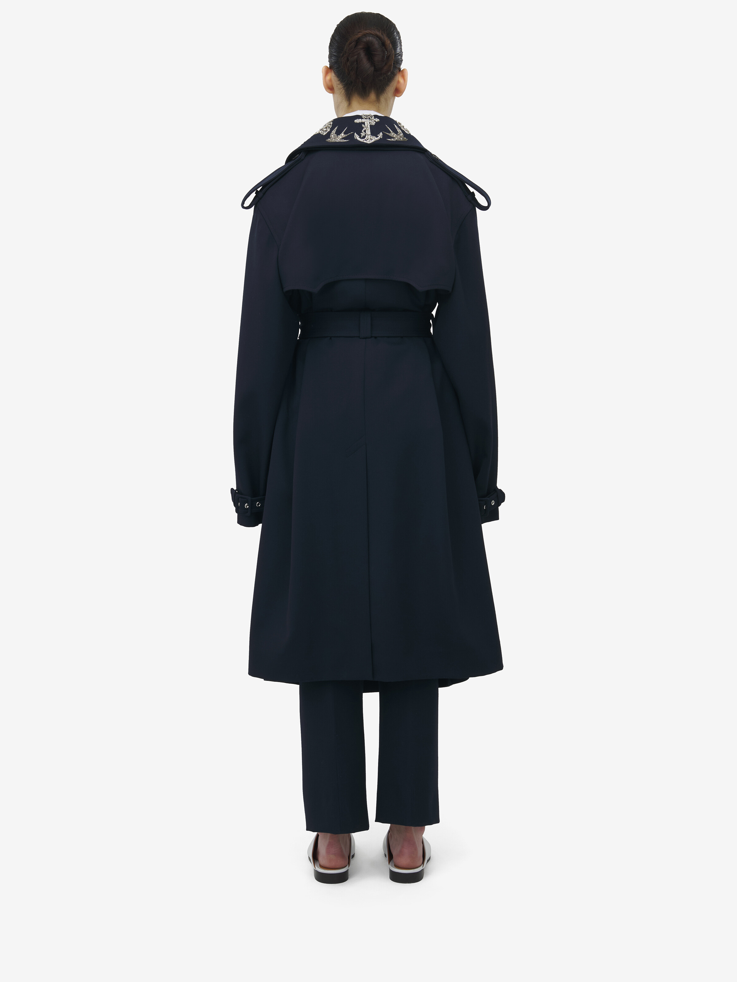 Oversized Lapel Deconstructed Trench Coat