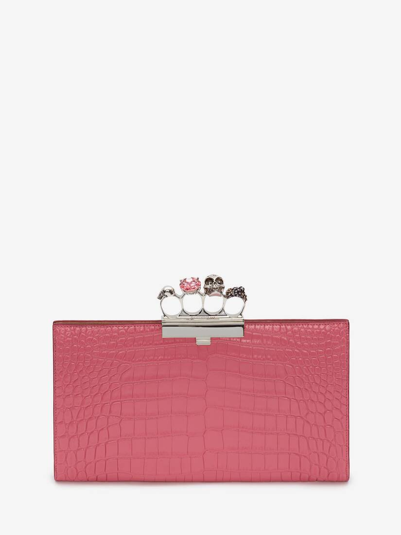 Skull Four-Ring Flat Pouch