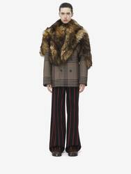 Shearling Stole Wool Peacoat