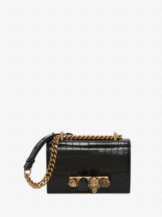 Mini Jewelled Satchel Black for Women Alexander McQueen