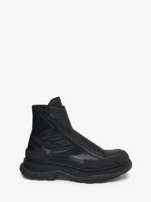 Tread Slick Leather Ankle Boots in Black - Alexander Mc Queen