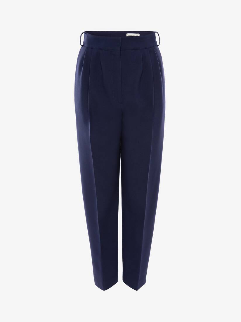 Light Wool Silk Peg Trouser