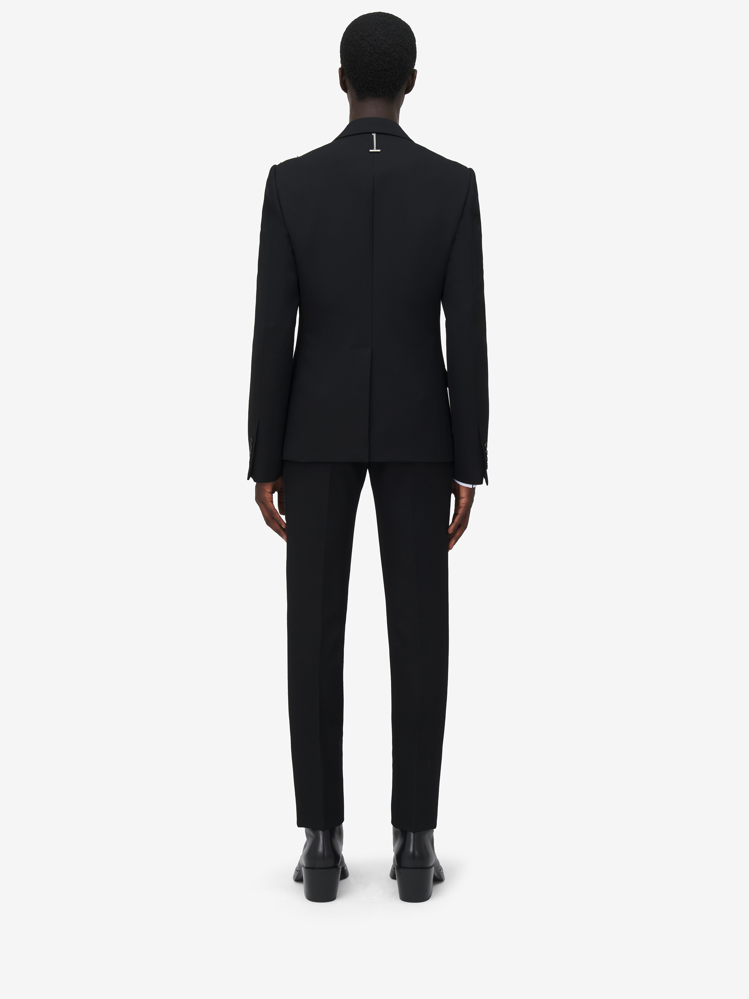 Men's Constellation Embroidered Single-breasted Jacket in Black in 100% Wool | Alexander McQueen - image 4
