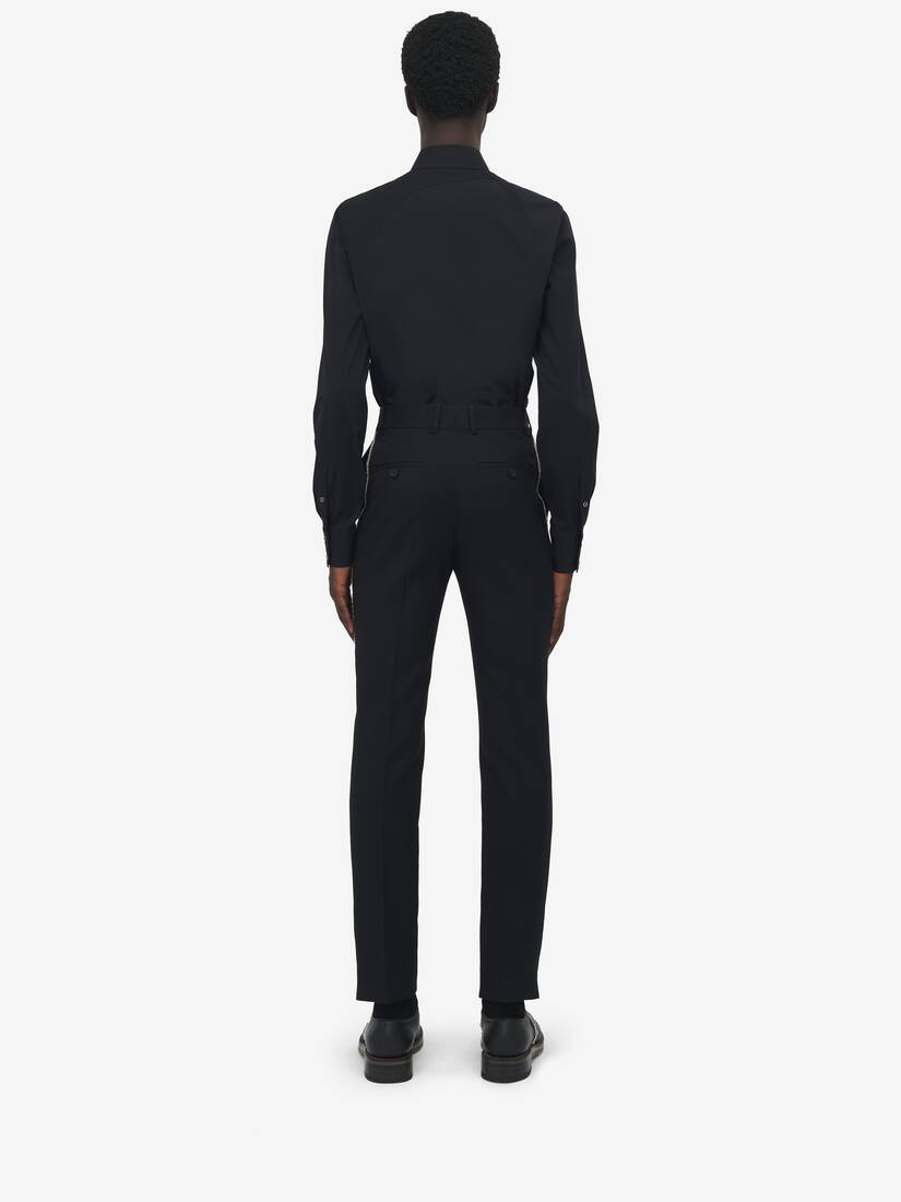 Raw Edge Canvas Cigarette Trousers