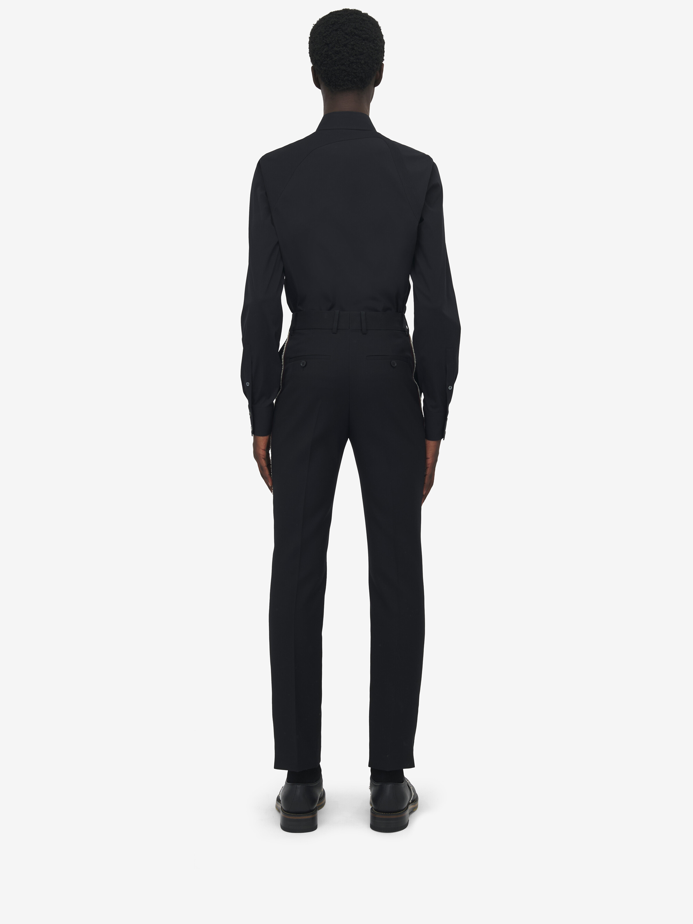 Raw Edge Canvas Cigarette Trousers