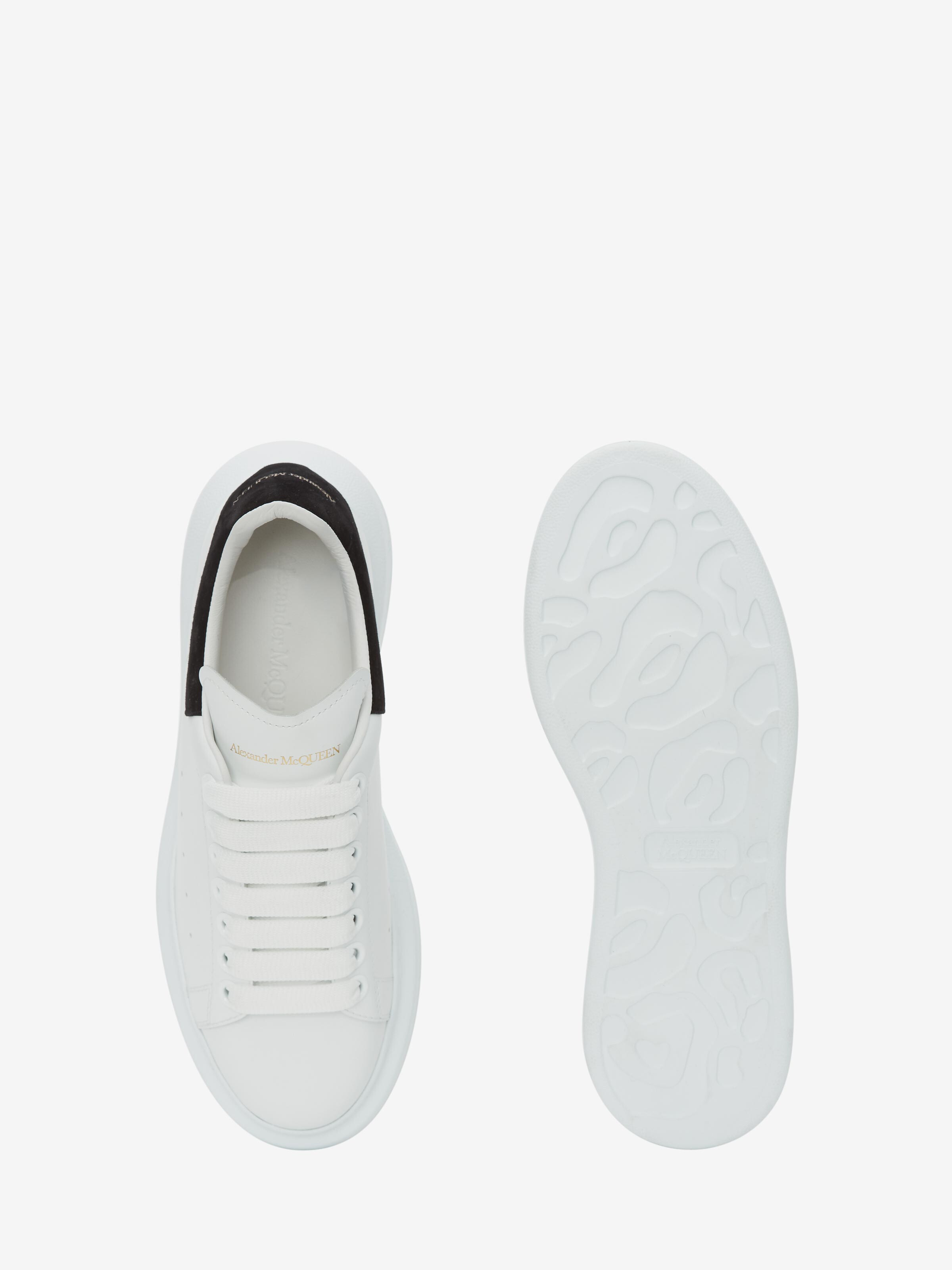 Women's Oversized Sneaker in White/Black in Calf Leather | Alexander McQueen - image 4