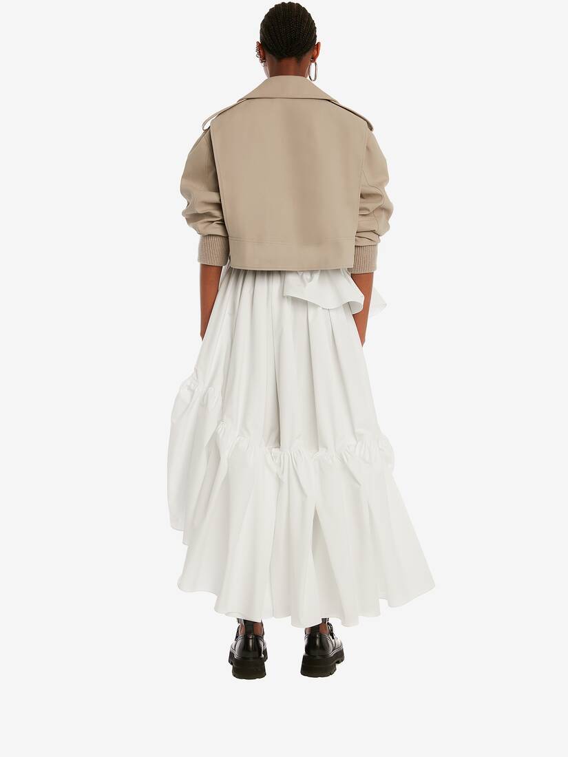Gathered Ruffle Midi Skirt