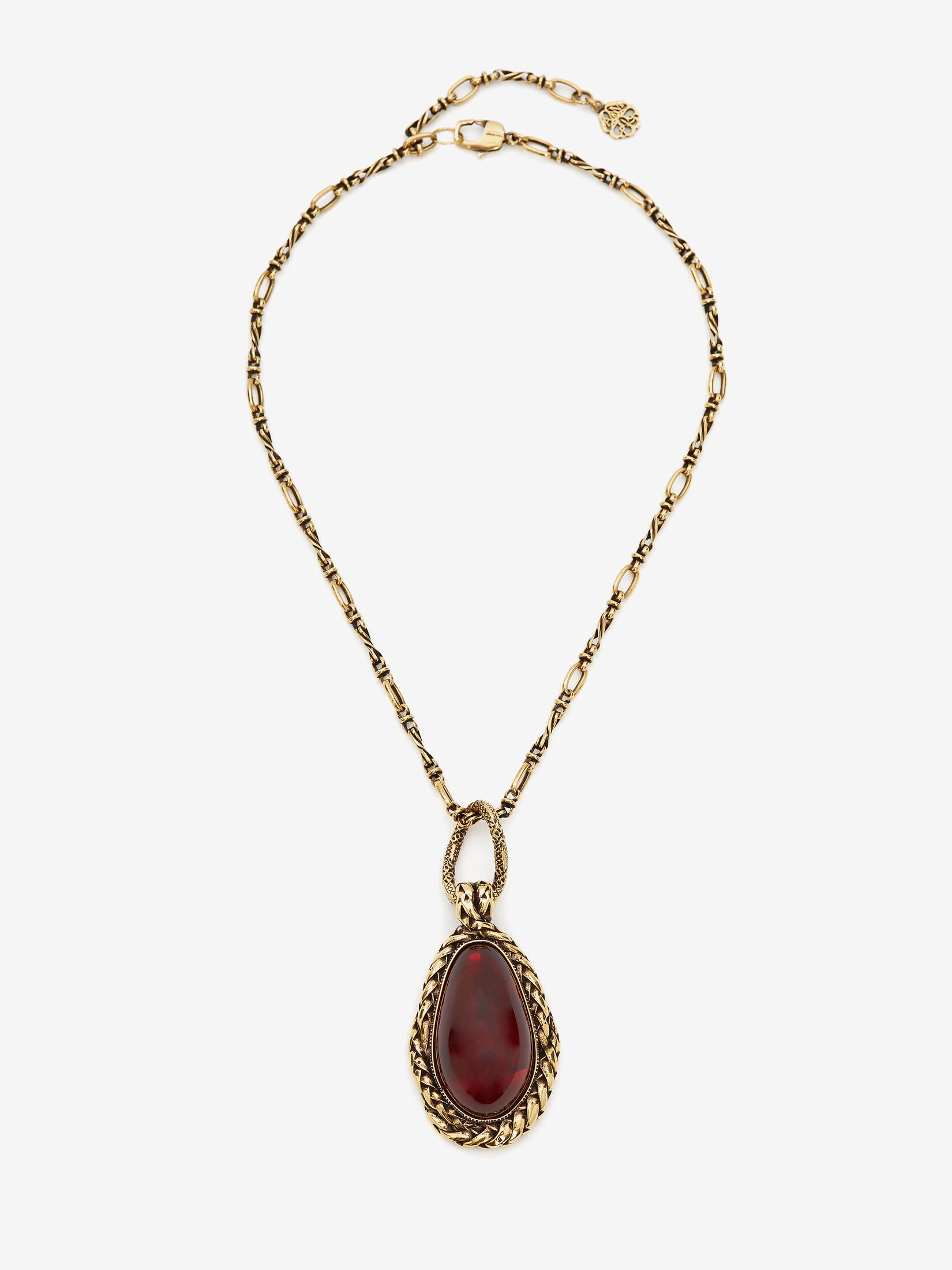 Natural Red Garnet Gemstone Round Pendant Necklace from Black Diamonds New  York