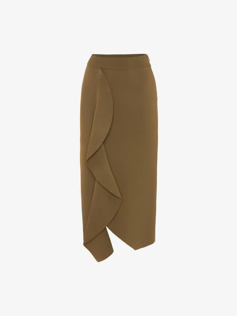 military green pencil skirt