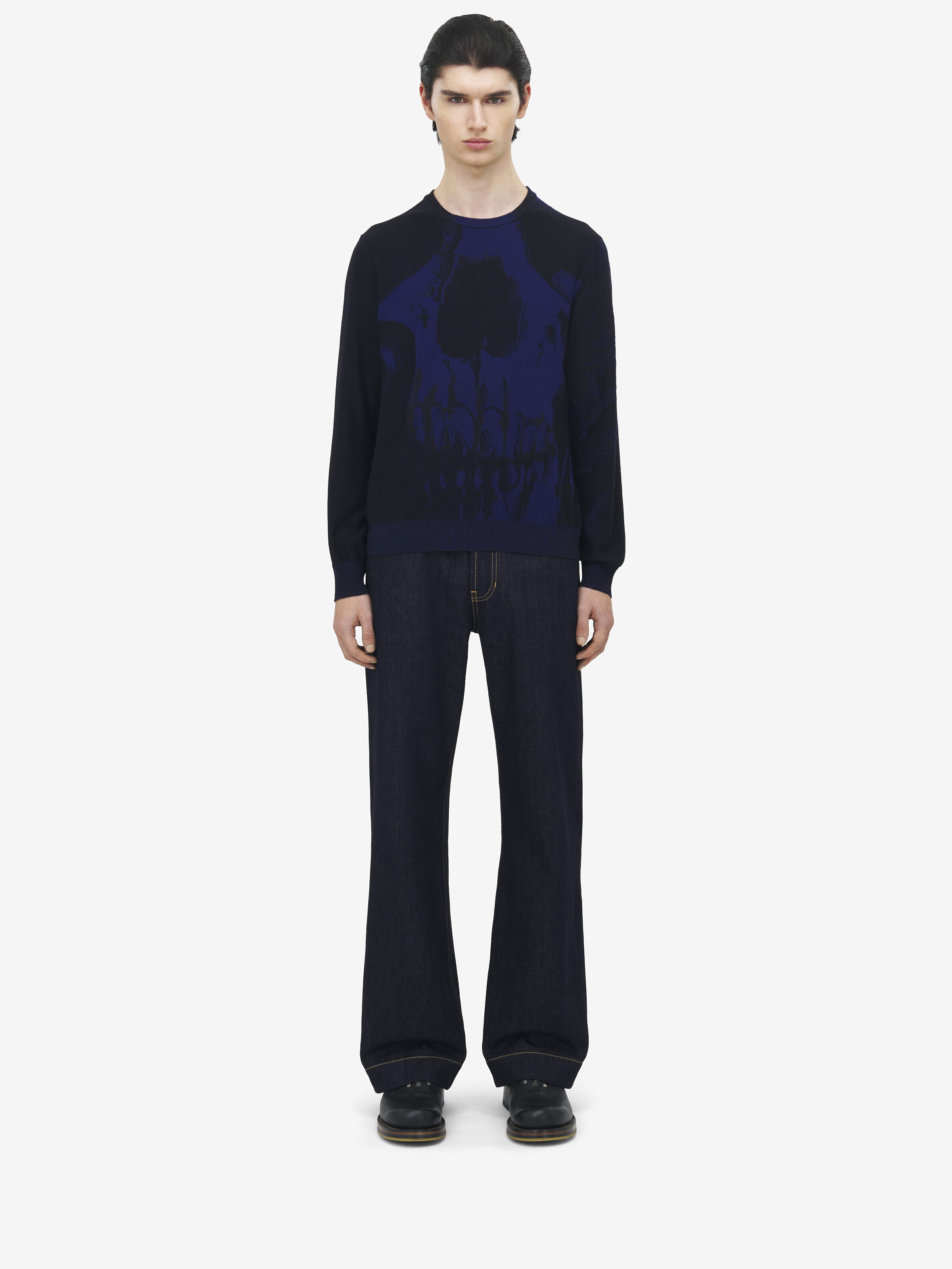 Merino Wool Exploded Skull Jumper