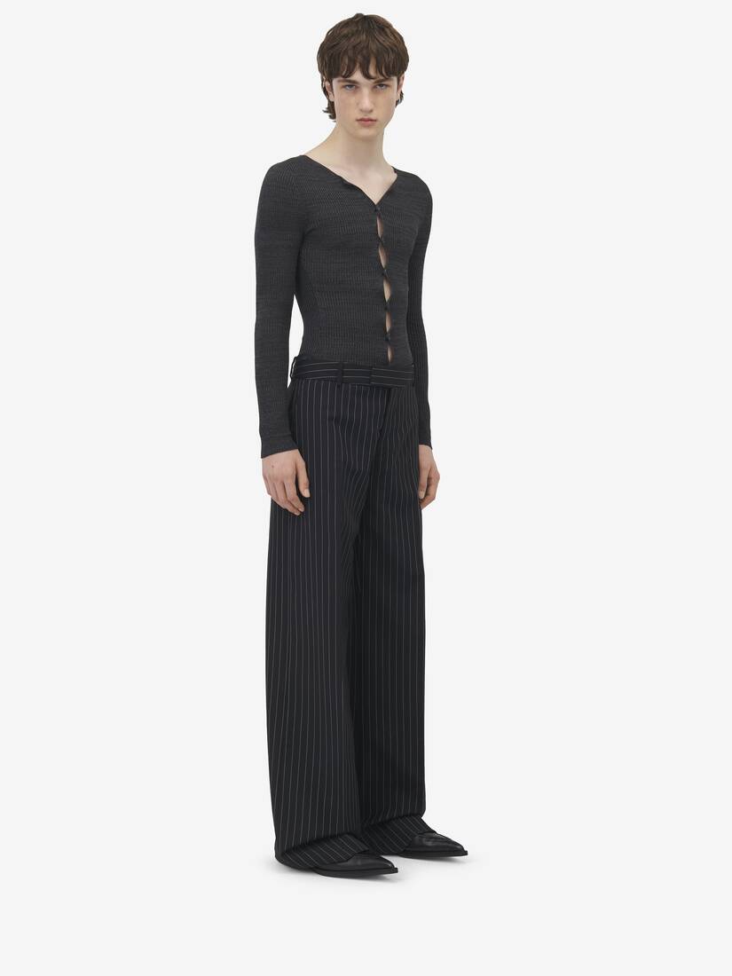 Pinstripe Low Rise Trousers