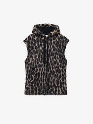 Sleeveless Leopard Jacquard Hooded Sweatshirt​