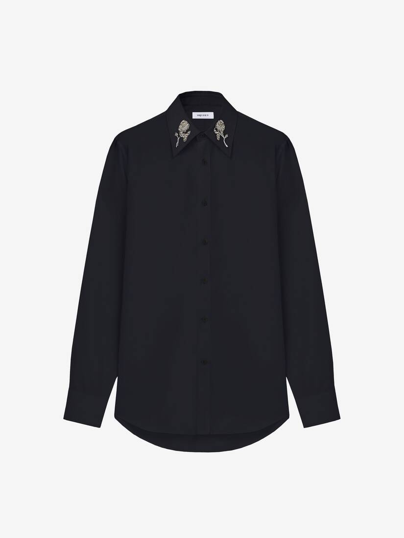Sailor Tattoo Rose Embroidery Shirt | Alexander McQueen - image 1
