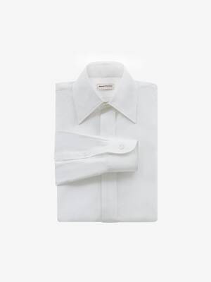 Chemise en popeline de coton à col en pointe