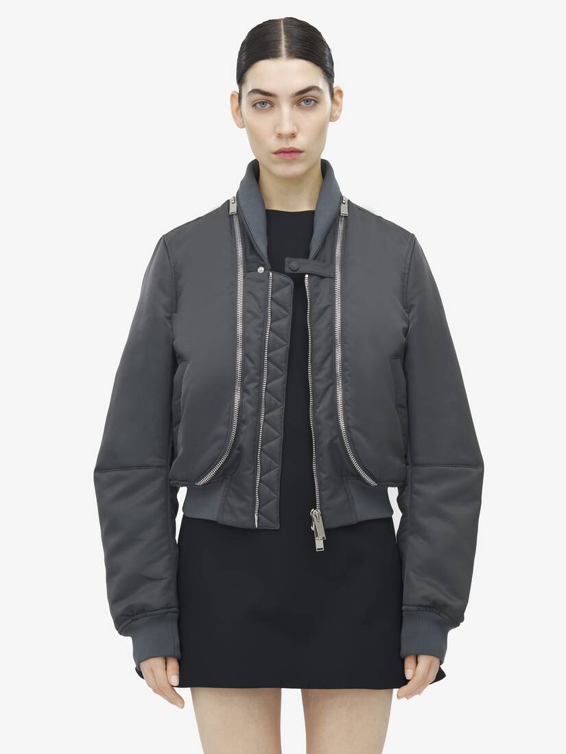 Zip Detail Bomber Jacket