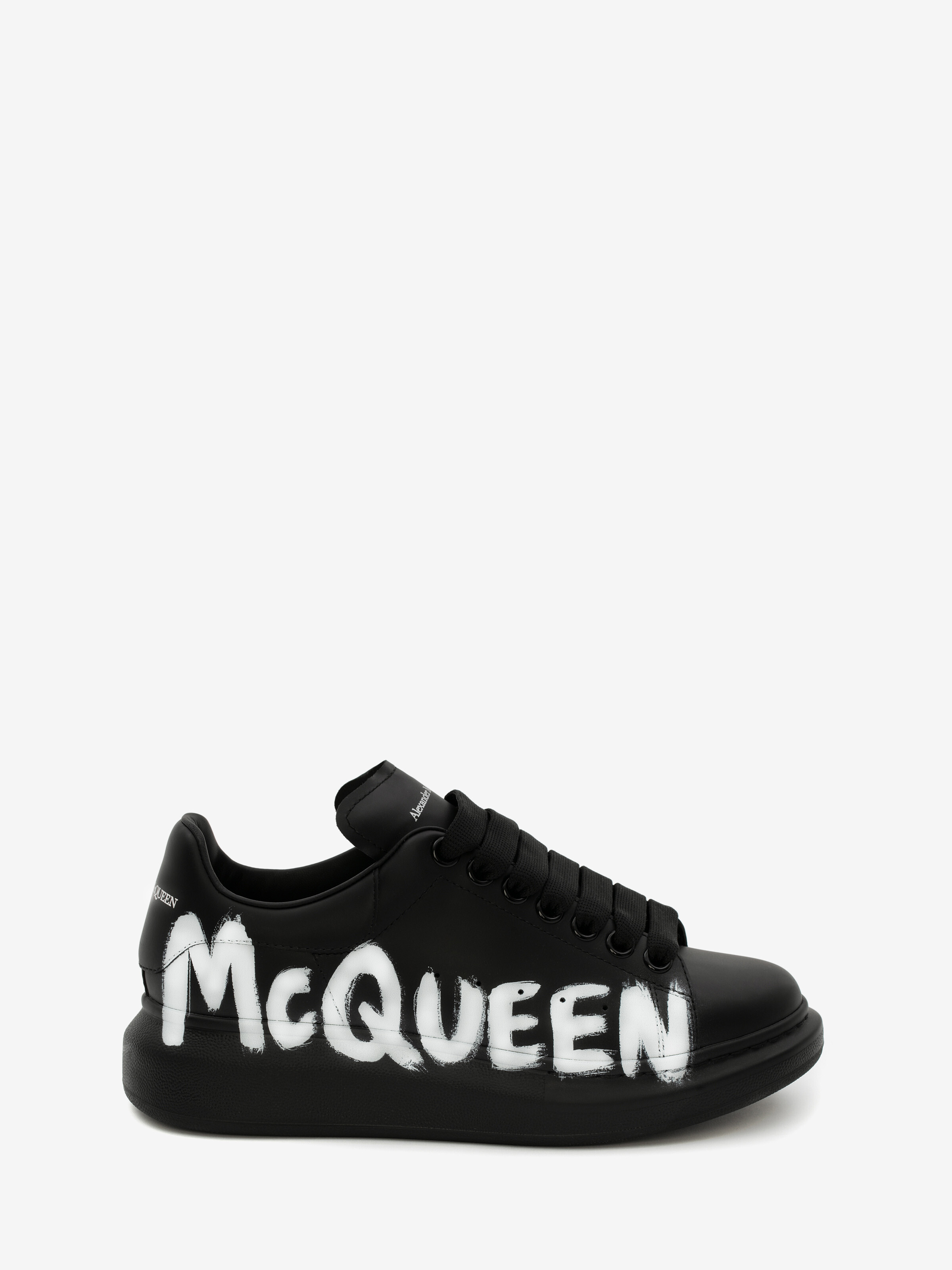 Alexander McQueen Graffiti-print Oversized Sneakers in Black