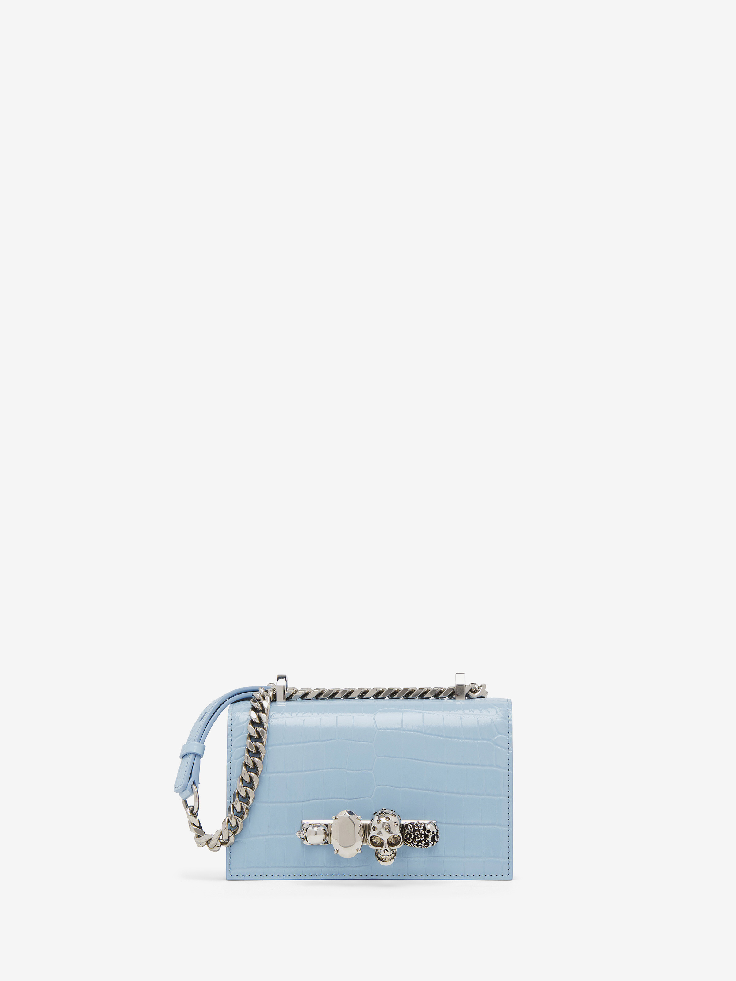 Sac Mini Jewelled Satchel pour Femme en Bleu Ciel in Cuir de veau | Alexander McQueen - image 1