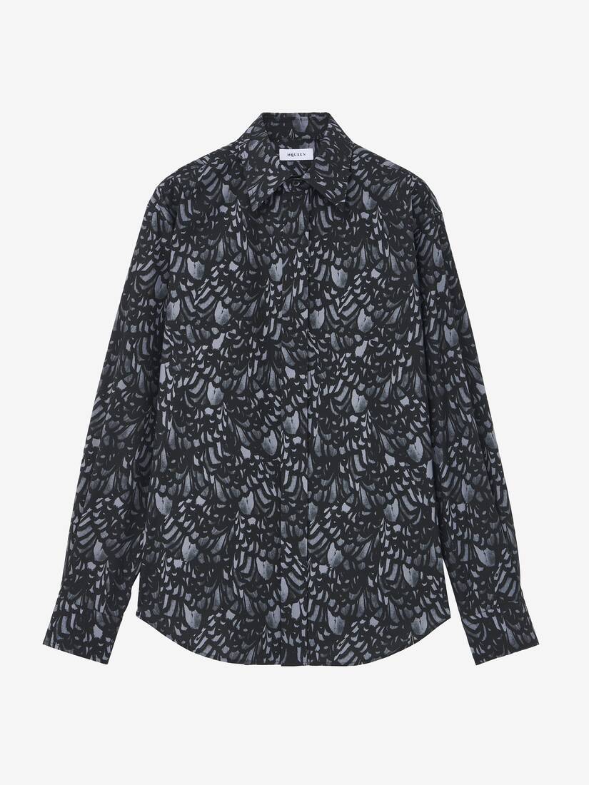 Feather Print Relaxed Shirt