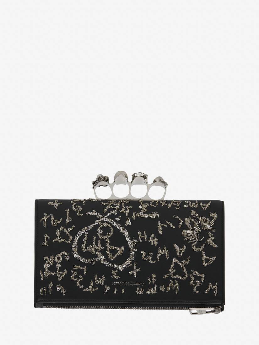 Skull Four-Ring Small Pouch