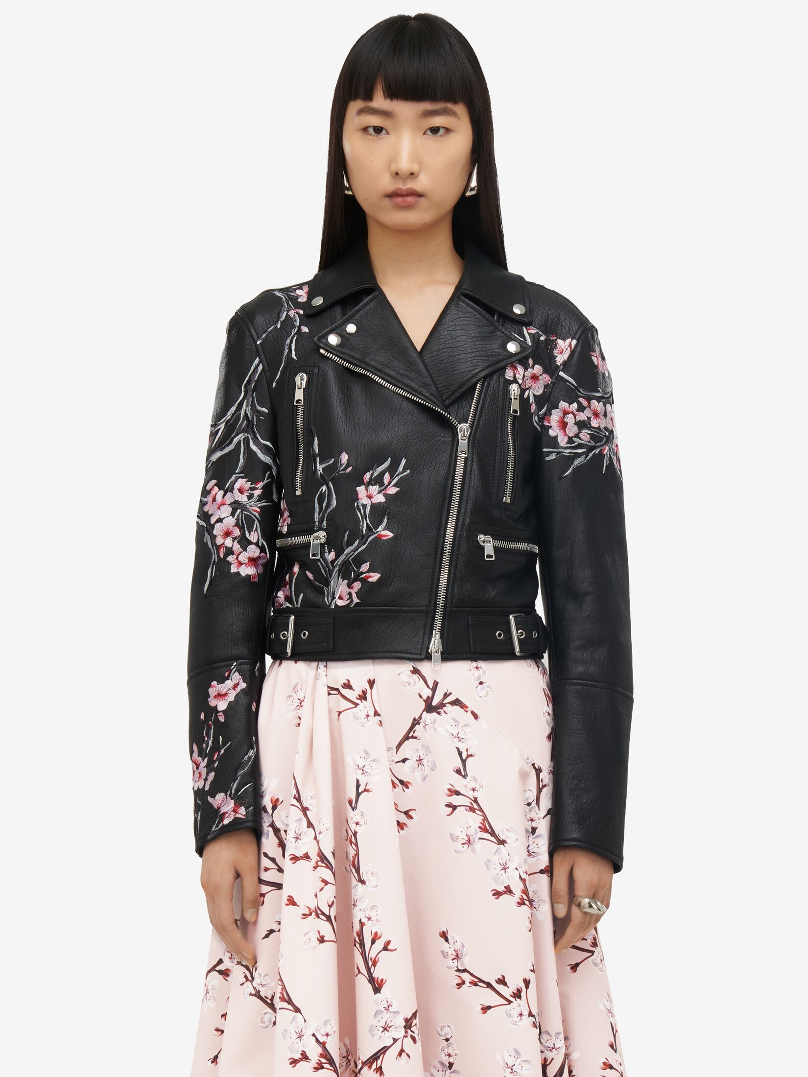 Cherry Blossom Biker Jacket