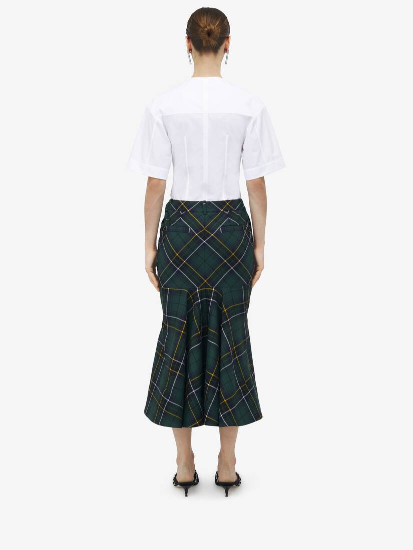 Kickback Wool Tartan Skirt