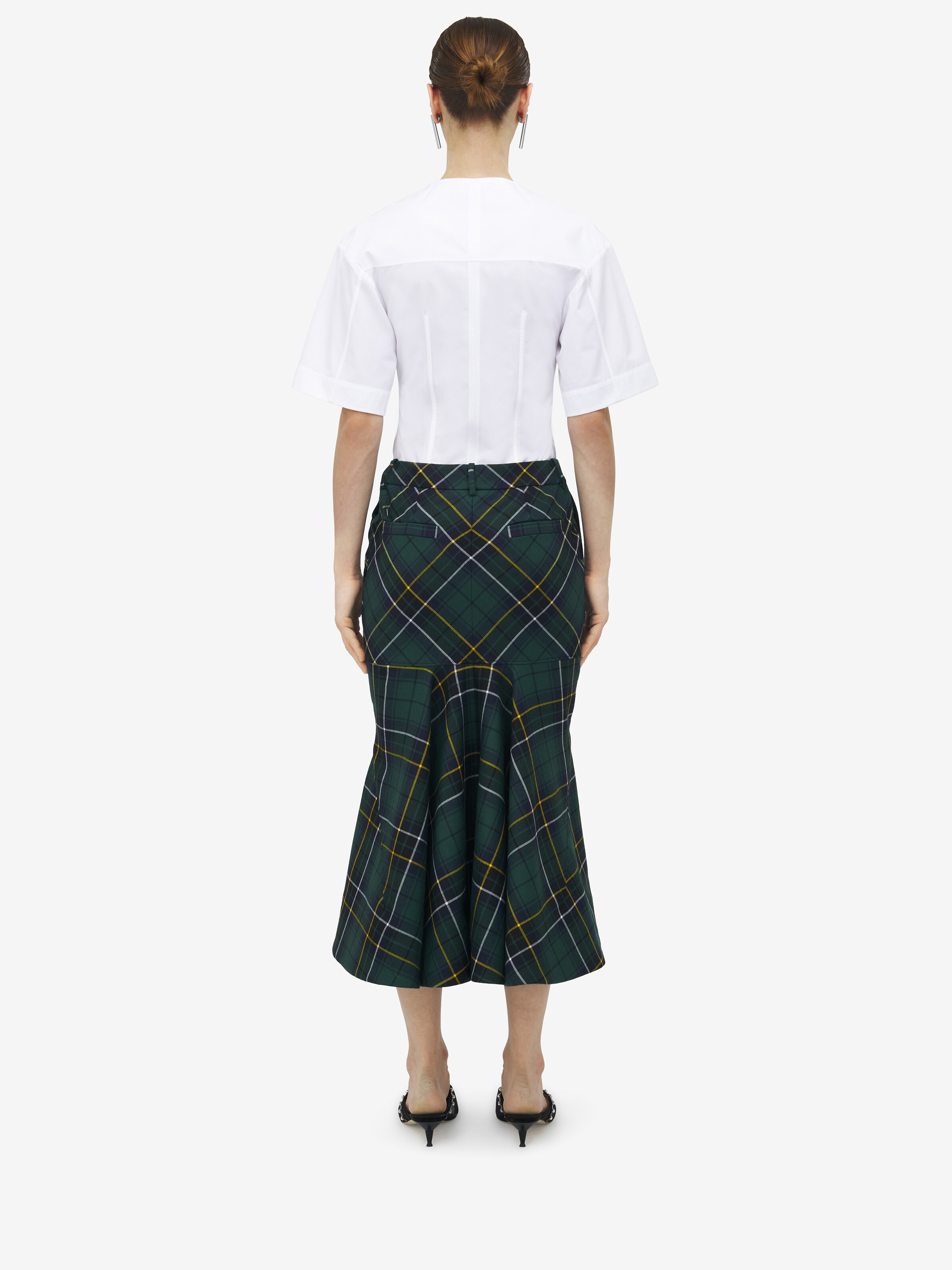 Kickback Wool Tartan Skirt