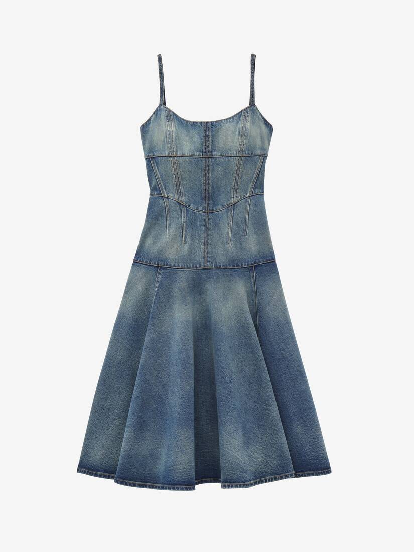 Stonewashed Denim Midi Dress