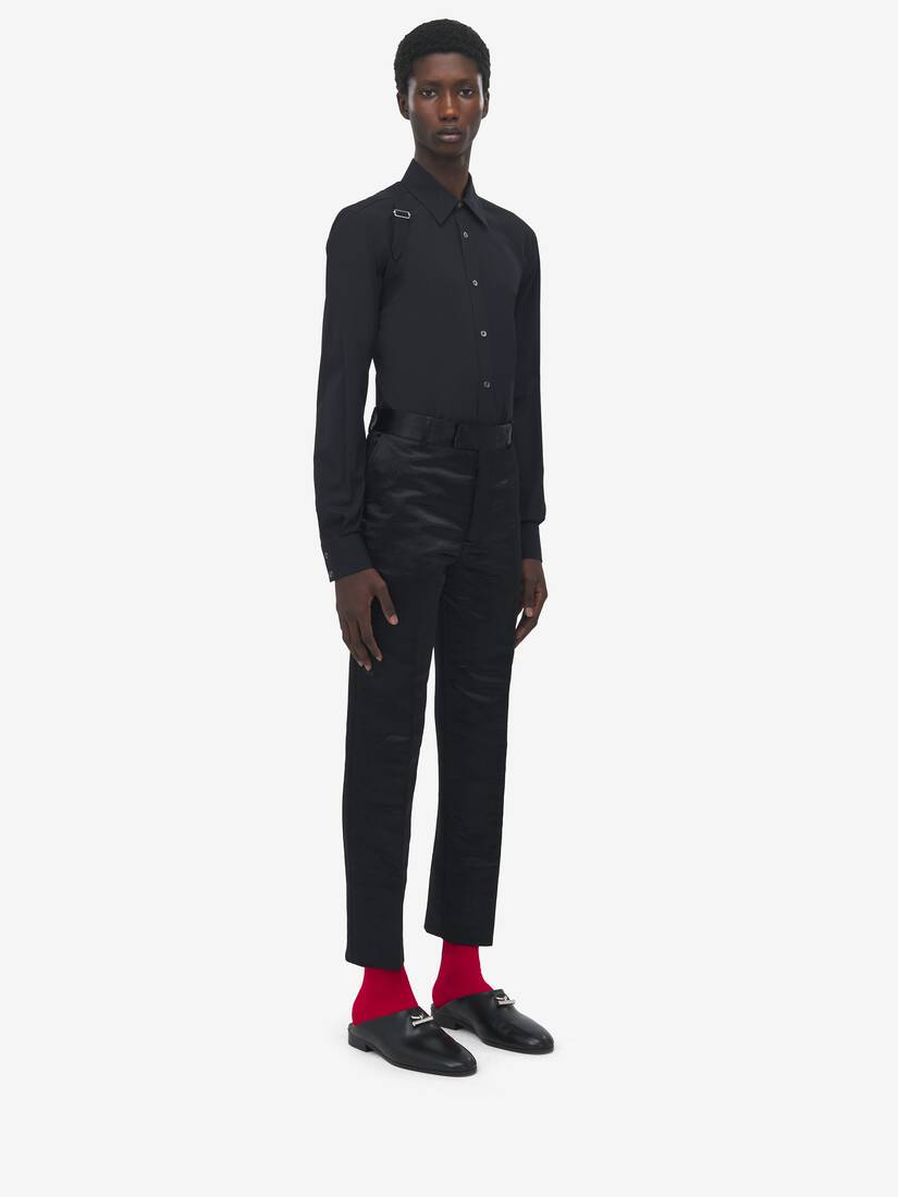 Hammered Satin Cigarette Trousers