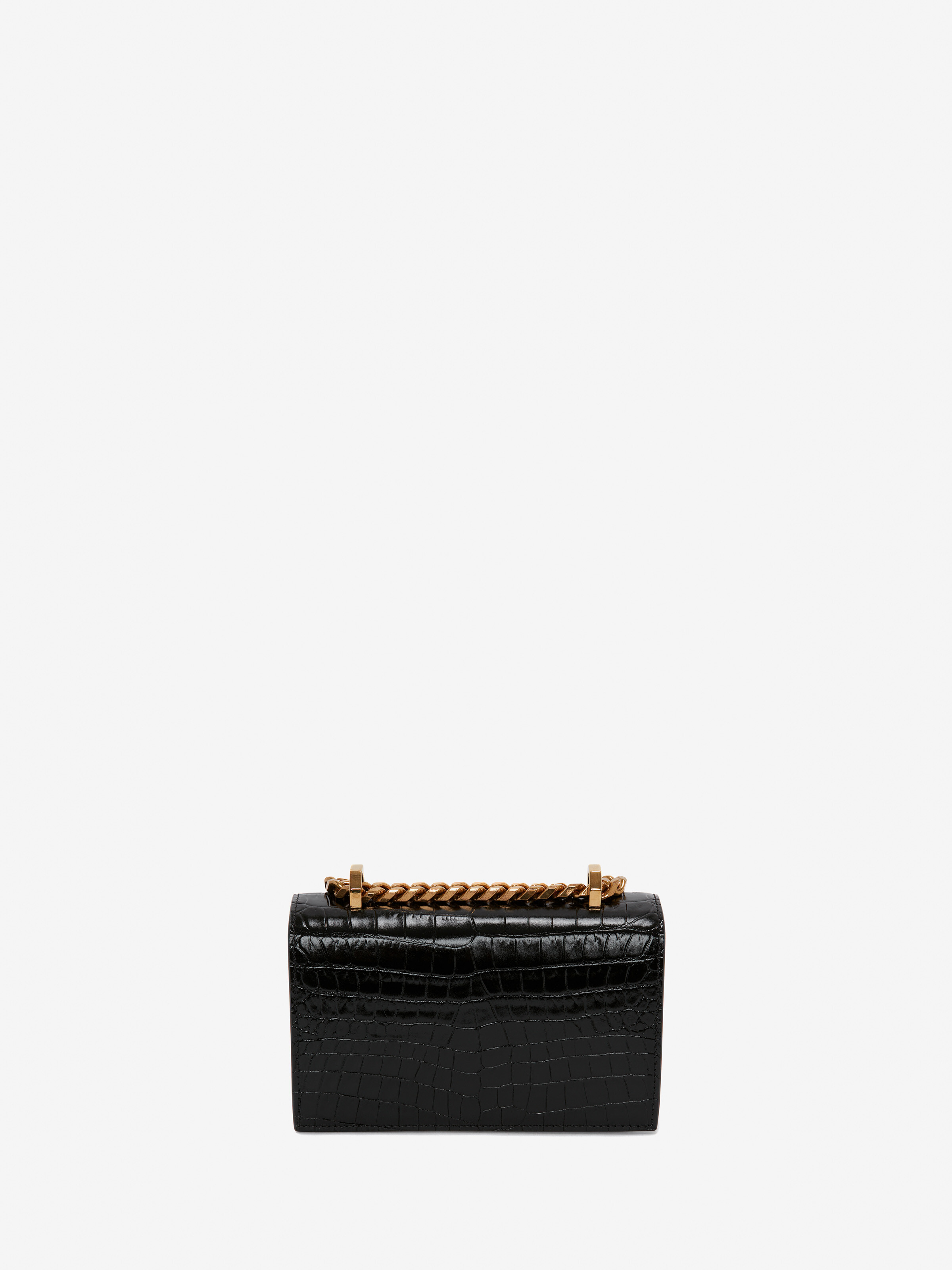 Women's Mini Jewelled Satchel in Black/Gold in Calf Leather | Alexander McQueen - image 4