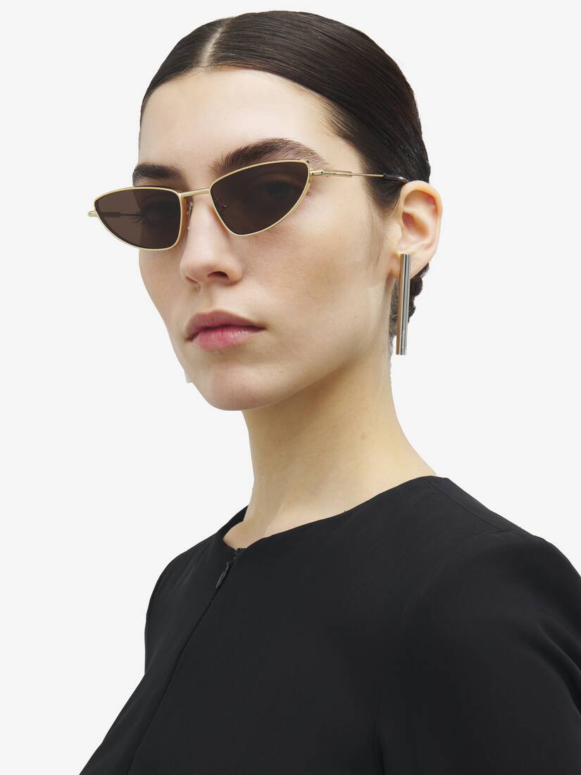 Metal T-bar Soft Cat-eye Sunglasses