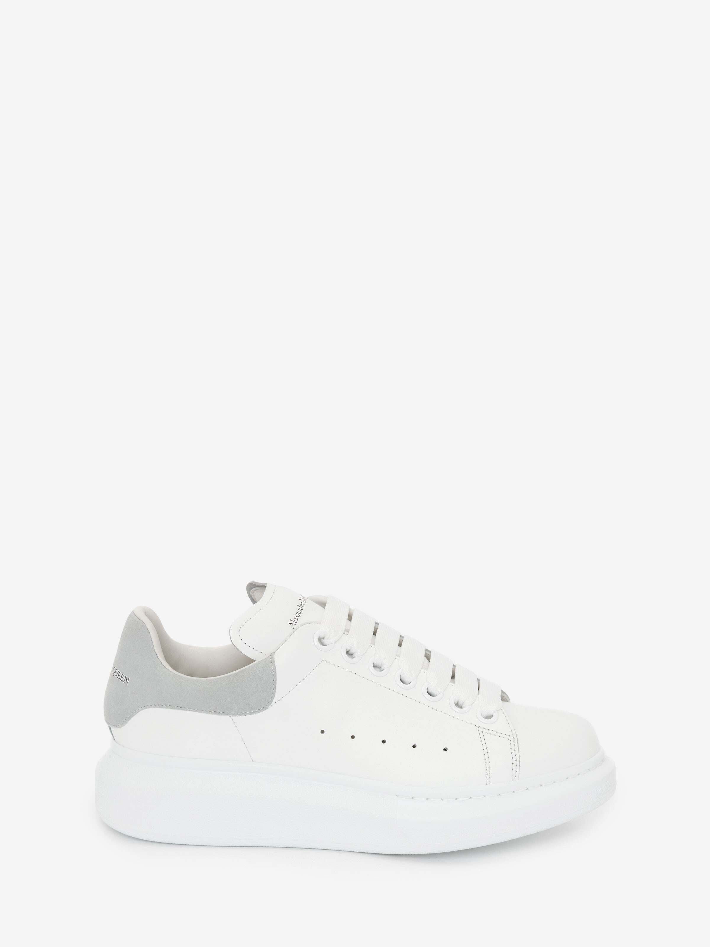 Alexander Mcqueen Oversized Sneakers With White Crocodile Effect Detailing In Grey