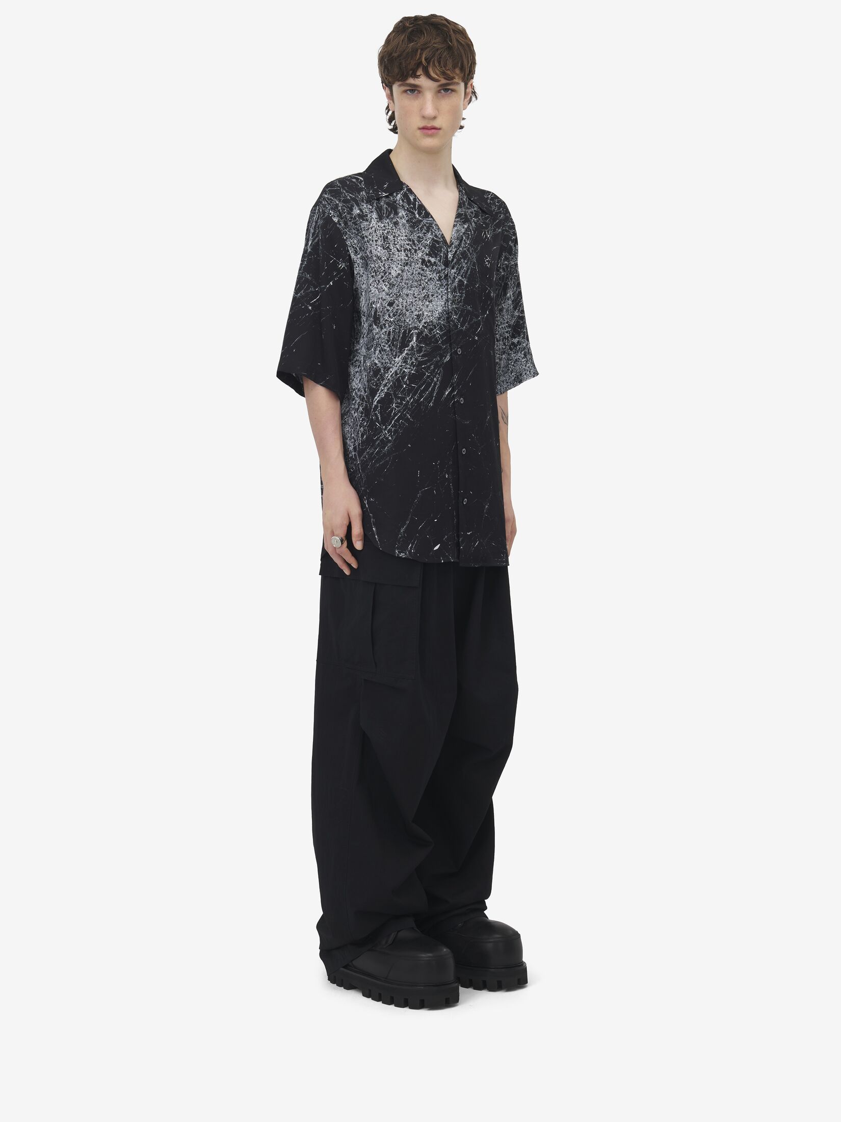 Alexander McQueen Men's Cropped Shirt Grey