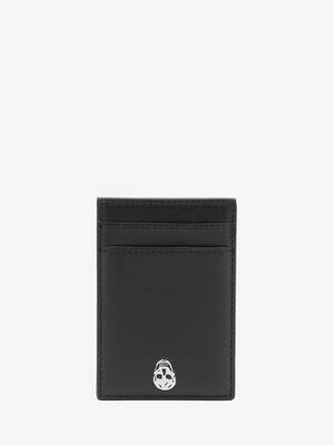 Men's McQueen Magnetic Card Holder in Black | Alexander