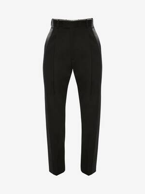 Pantalon de smoking en barathea de laine japonaise