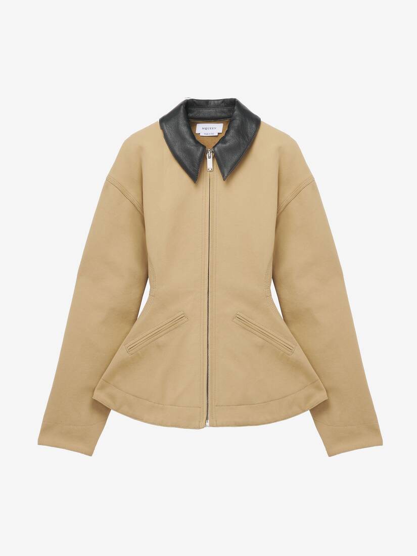 Veste À Basque En Toile Délavée