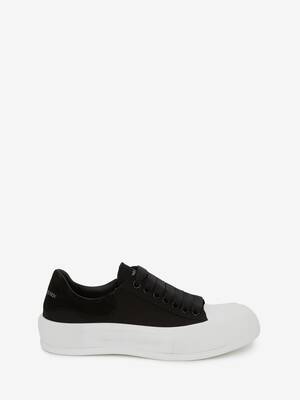 Alexander McQueen Deck Skate Plimsoll Lace-Up White Black