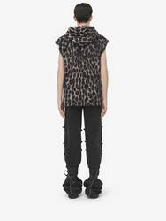 Sleeveless Leopard Jacquard Hooded Sweatshirt​