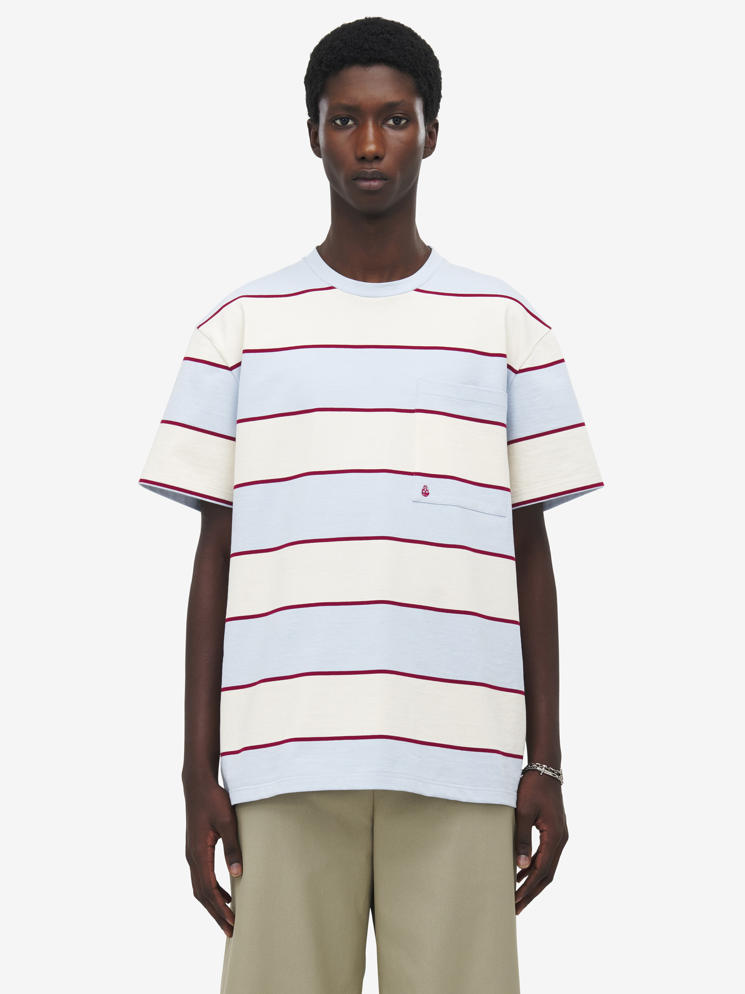 Inverted Skull Striped T-shirt
