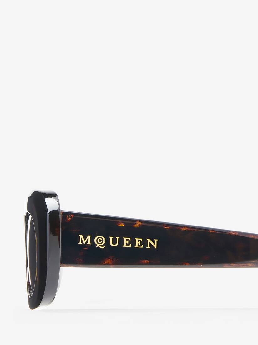 McQueen 로고 오벌 선글라스
