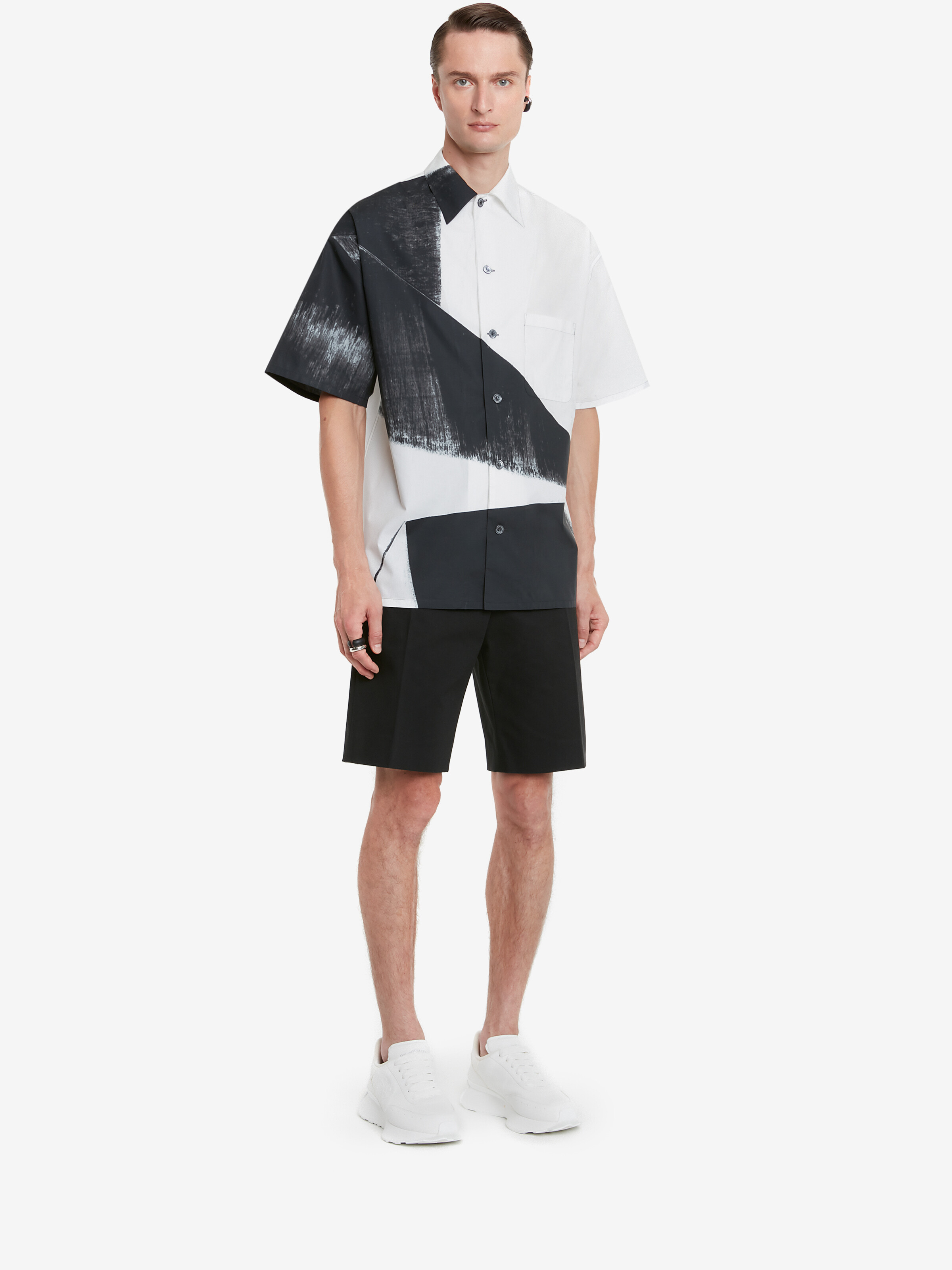 Hawaii-Hemd mit Pinselstrichmotiv