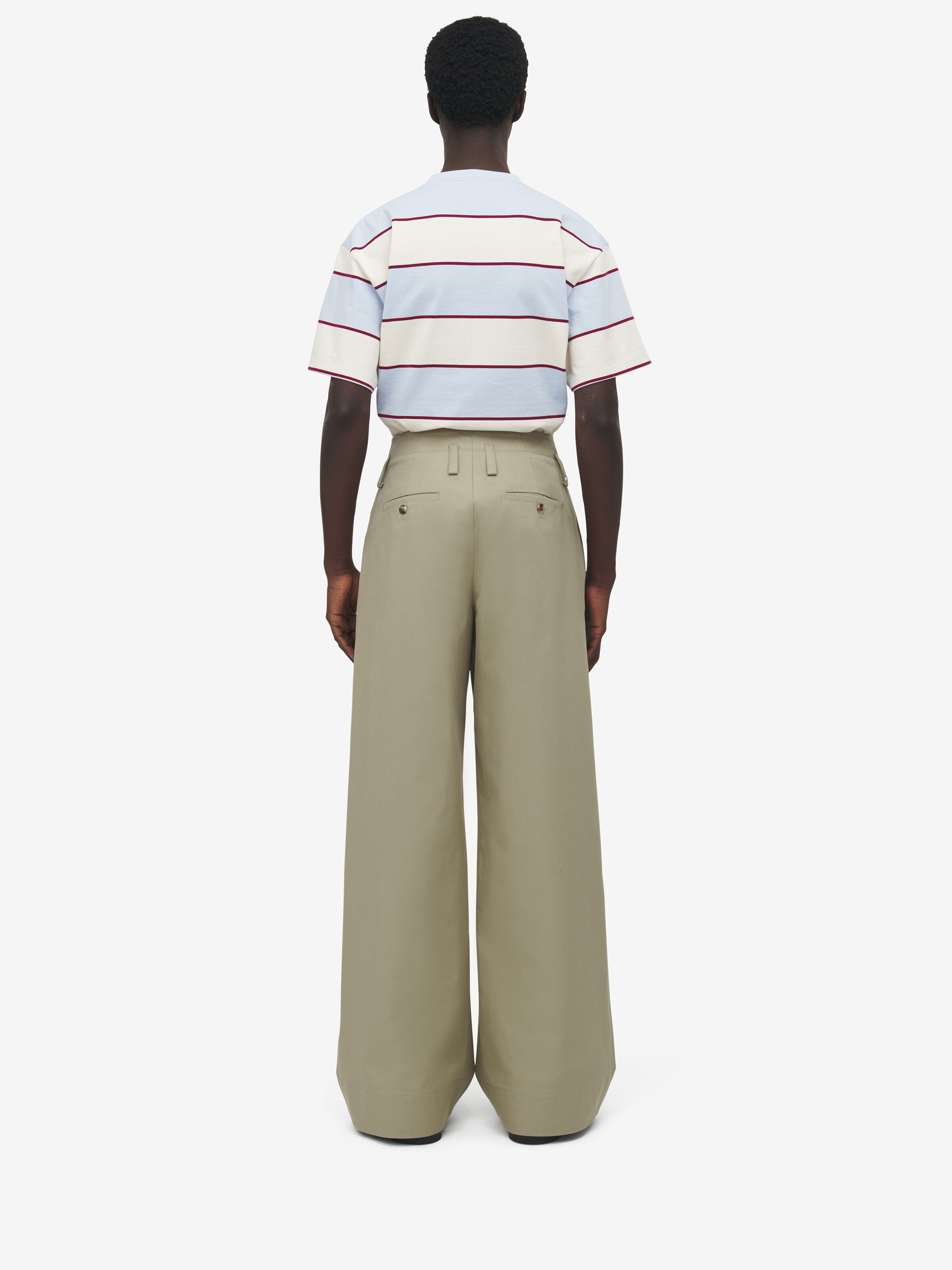 Wide Leg Chino Trousers
