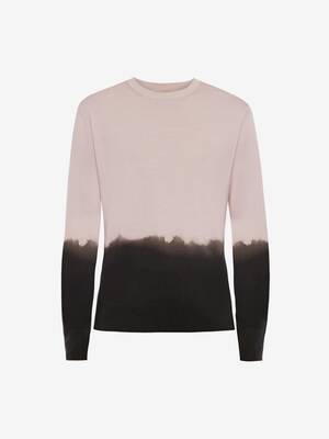Maglione Girocollo con Stampa Dip Dye