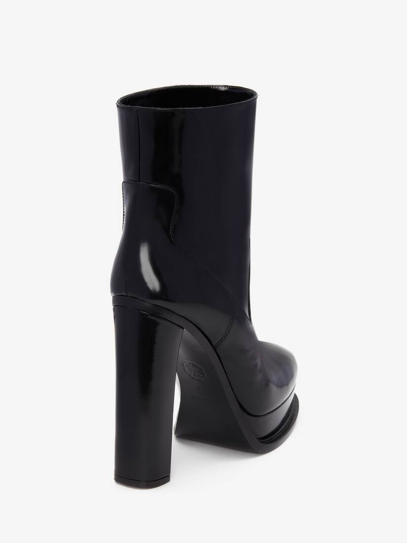 Alexander McQueen Women's Black Punk Boot - 5 (Calf Leather)