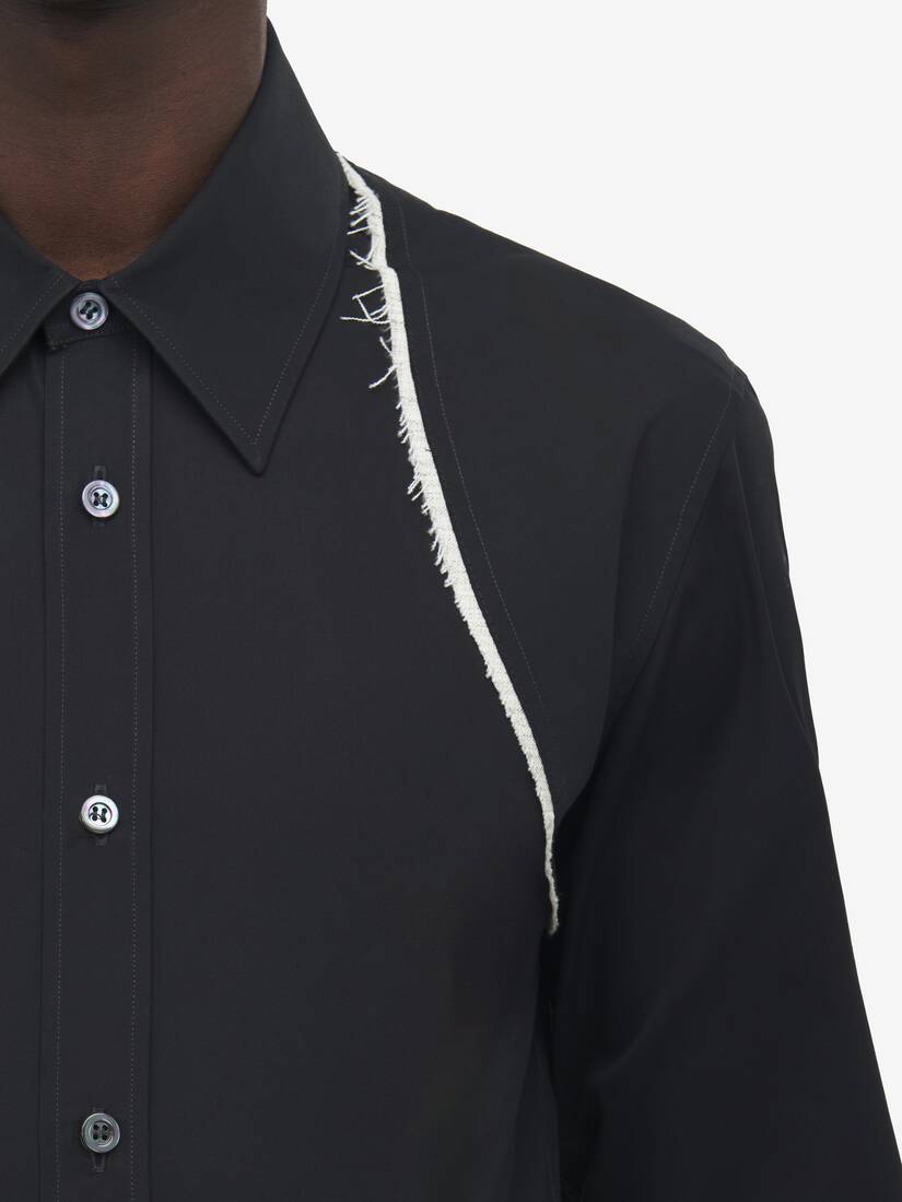 Chemise À Harnais En Toile À Bords Bruts