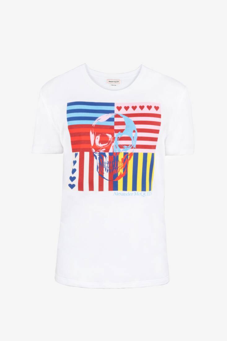 Heart And Stripe Skull T-Shirt