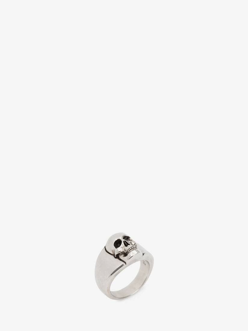 Skull Signet Ring in Antique Silver | Alexander McQueen US