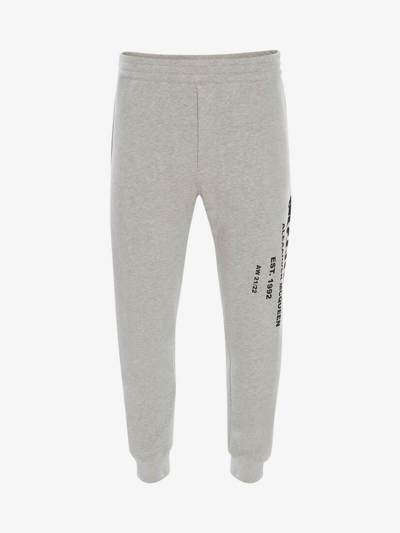 Men's McQueen Graffiti Joggers in Pale Grey