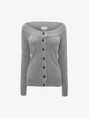 Cardigan en cachemire à encolure dégagée