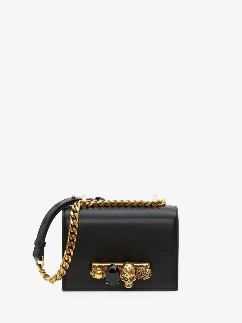 LONG STRAP IN SMOOTH CALFSKIN WITH GOLD FINISHING - BLACK